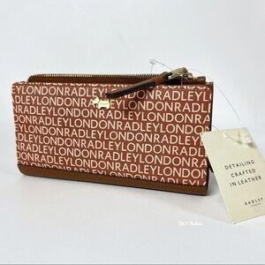 Radley London Bifold Leather Wallet Signature Lettering Print in Brown